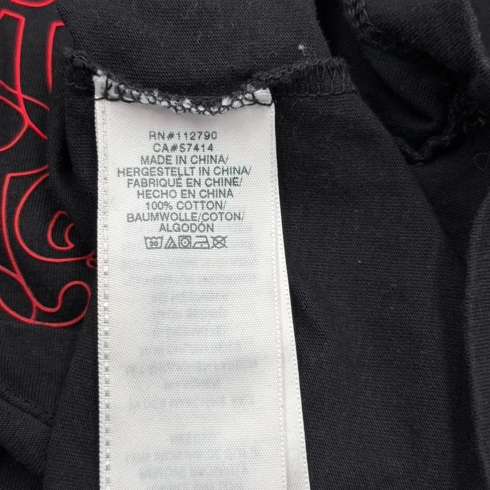 True Religion Mens Black Red Stacked Logo Graphic Tee 3XL Short Sleeve Cotton